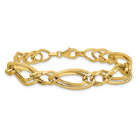 Load image into Gallery viewer, 14K Polished and Textured Fancy Link Bracelet
