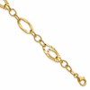 14K Polished and Wavy Textured Fancy Link Bracelet
