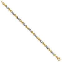 Load image into Gallery viewer, 14K w/White Rhodium Polished Fancy Link Bracelet
