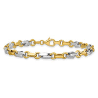 Load image into Gallery viewer, 14K w/White Rhodium Polished Fancy Link Bracelet
