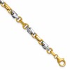 14K w/White Rhodium Polished Fancy Link Bracelet