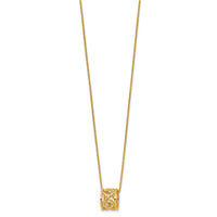 Load image into Gallery viewer, 14K Polished Floral Bead with 1 Inch Ext. Necklace
