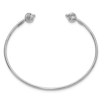 Load image into Gallery viewer, 14K White Gold Polished with D/C Beads Cuff Bangle
