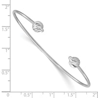 Load image into Gallery viewer, 14K White Gold Polished with D/C Beads Cuff Bangle
