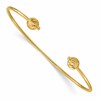 14K Polished with Diamond-cut Beads Cuff Bangle