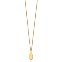 Load image into Gallery viewer, 14K Polished and Satin Teardrop w/ 1.25in Ext. Necklace
