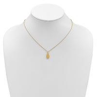 Load image into Gallery viewer, 14K Polished and Satin Teardrop w/ 1.25in Ext. Necklace
