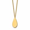 14K Polished and Satin Teardrop w/ 1.25in Ext. Necklace