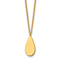 Load image into Gallery viewer, 14K Polished and Satin Teardrop w/ 1.25in Ext. Necklace
