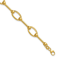 Load image into Gallery viewer, 14K Polished Bar and Oval Link w/ .5in Ext. Bracelet
