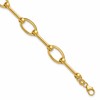 14K Polished Bar and Oval Link w/ .5in Ext. Bracelet