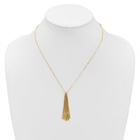 Load image into Gallery viewer, 14K Polished Fancy Curb Link Tassel w/ 2in Ext. Necklace

