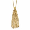14K Polished Fancy Curb Link Tassel w/ 2in Ext. Necklace