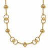14K Polished/Dia-cut Twisted Circles w/ 1in Ext. Necklace