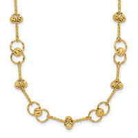 Load image into Gallery viewer, 14K Polished/Dia-cut Twisted Circles w/ 1in Ext. Necklace
