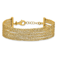 Load image into Gallery viewer, 14K Textured Fancy Mesh Multi-strand w/.75in Ext. Bracelet
