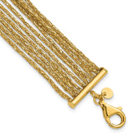 Load image into Gallery viewer, 14K Textured Fancy Mesh Multi-strand w/.75in Ext. Bracelet
