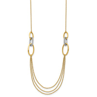 Load image into Gallery viewer, 14K Two-tone Polished Fancy CZ Ovals w/1in Ext. Necklace
