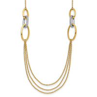 Load image into Gallery viewer, 14K Two-tone Polished Fancy CZ Ovals w/1in Ext. Necklace
