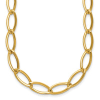 Load image into Gallery viewer, 14K Polished Fancy Oval Link Necklace
