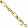 14K Polished and Textured Fancy Greek Key Link Bracelet