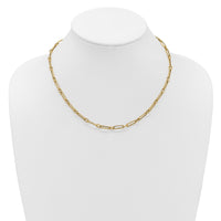 Load image into Gallery viewer, 14K Polished and Textured 4.2mm Fancy Link Necklace
