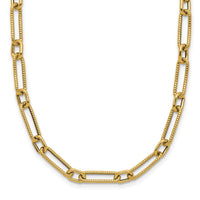 Load image into Gallery viewer, 14K Polished and Textured 4.2mm Fancy Link Necklace
