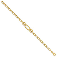 Load image into Gallery viewer, 14K Polished Fancy Mixed Link Bracelet
