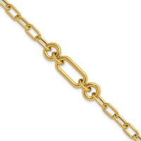 Load image into Gallery viewer, 14K Polished Fancy Mixed Link Bracelet
