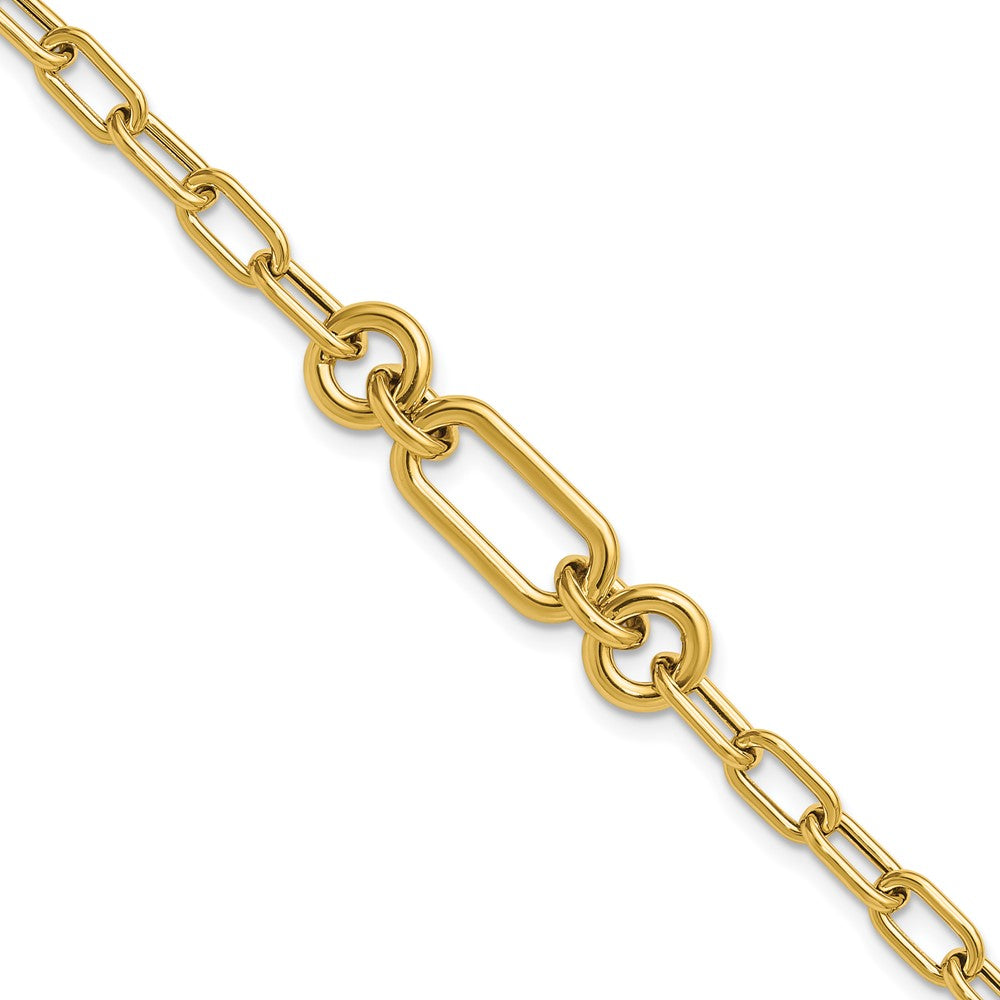 14K Polished Fancy Mixed Link Bracelet