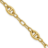 Load image into Gallery viewer, 14K Polished Fancy Anchor Link Bracelet
