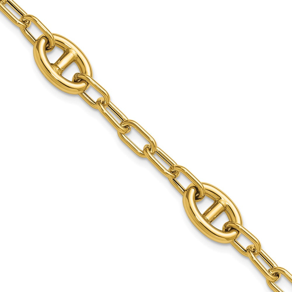14K Polished Fancy Anchor Link Bracelet