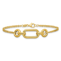 Load image into Gallery viewer, 14K Polished Fancy Two-Strand Mixed Links Bracelet
