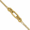 14K Polished Fancy Two-Strand Mixed Links Bracelet