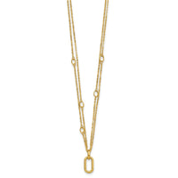 Load image into Gallery viewer, 14K Polished Fancy Two-Strand Link Necklace
