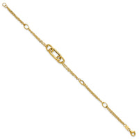 Load image into Gallery viewer, 14K Polished Fancy Two-Strand Link Bracelet
