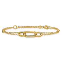 Load image into Gallery viewer, 14K Polished Fancy Two-Strand Link Bracelet
