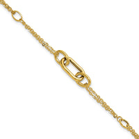 Load image into Gallery viewer, 14K Polished Fancy Two-Strand Link Bracelet

