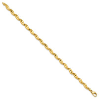 Load image into Gallery viewer, 14K Polished and Satin 4.2mm Fancy Link Bracelet
