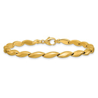 Load image into Gallery viewer, 14K Polished and Satin 4.2mm Fancy Link Bracelet
