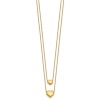 Load image into Gallery viewer, 14K Polished Two-Strand Hearts with 1 Inch Ext. Necklace
