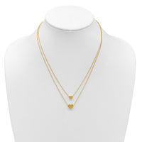 Load image into Gallery viewer, 14K Polished Two-Strand Hearts with 1 Inch Ext. Necklace
