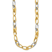 Load image into Gallery viewer, 14K Two-tone Polished Tapered Oval Link Necklace
