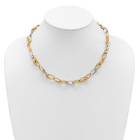 Load image into Gallery viewer, 14K Two-tone Polished Tapered Oval Link Necklace
