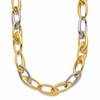 14K Two-tone Polished Tapered Oval Link Necklace