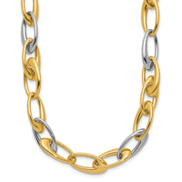Load image into Gallery viewer, 14K Two-tone Polished Tapered Oval Link Necklace
