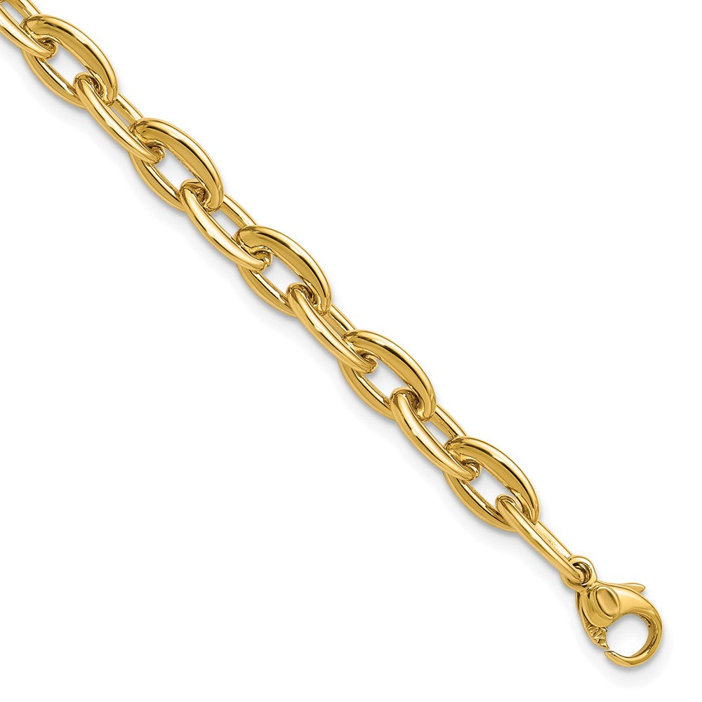 14K Polished Fancy 5.5mm Oval Link Bracelet