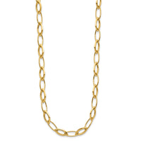 Load image into Gallery viewer, 14K Polished Fancy Oval and Navette Link Necklace
