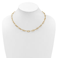 Load image into Gallery viewer, 14K Polished Fancy Oval and Navette Link Necklace
