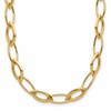 14K Polished Fancy Oval and Navette Link Necklace
